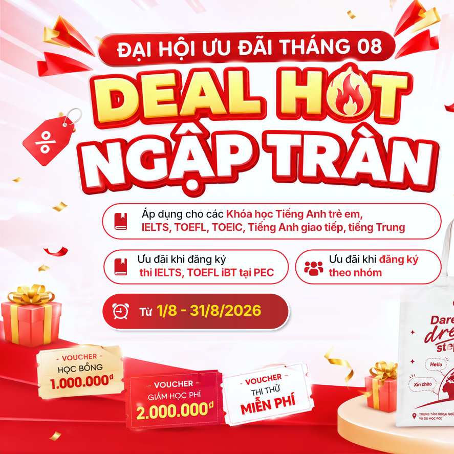 IELTS, Tiếng anh trẻ em, toefl ibt, tiếng anh giao tiếp